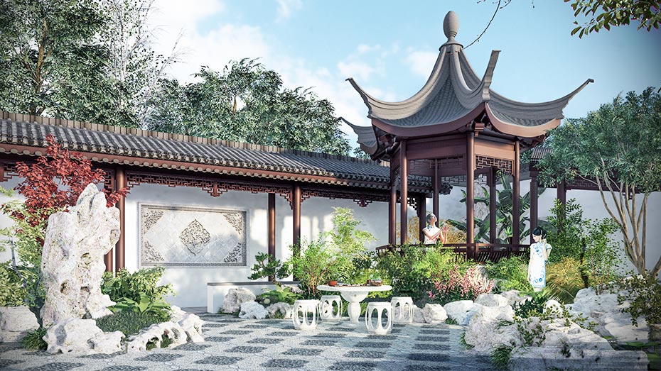 常熟私宅別墅庭院設(shè)計案例